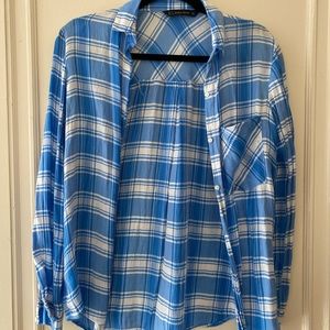 Zara light-weight plaid button up shirt.
